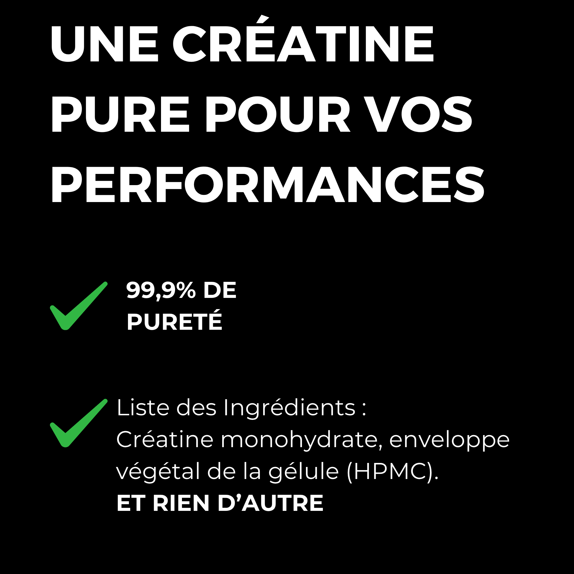 Créatine Ultra Pure Gélules Boosties - composition